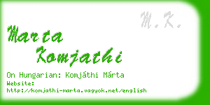marta komjathi business card