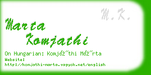 marta komjathi business card